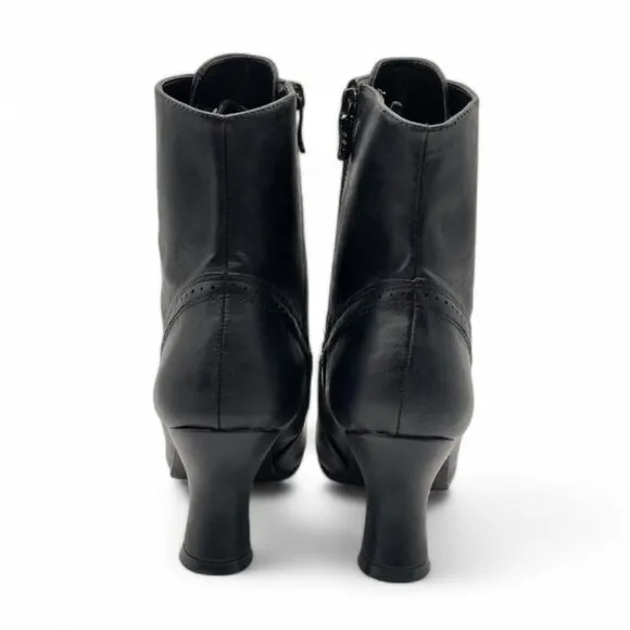 Women's 8 Black Steampunk Industrial Neo Victorian Ankle Booties