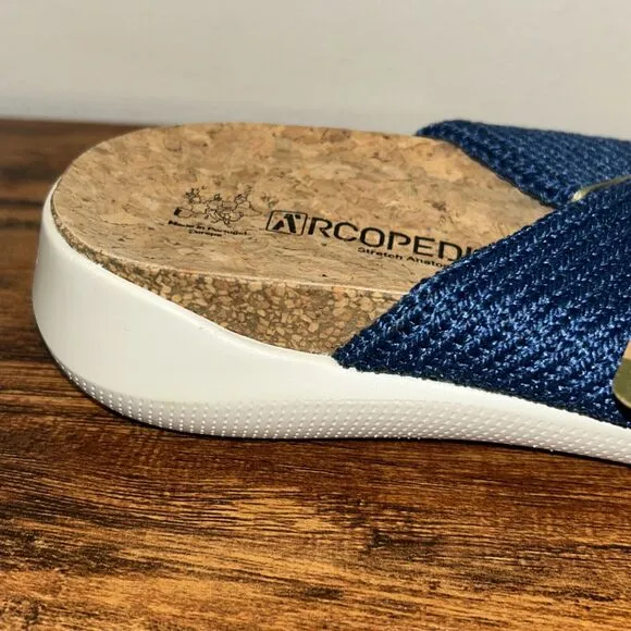 Women's Arcopedico Pantanal Denim Sandals EUR 36/ US 5 Slip On Comfort Shoes