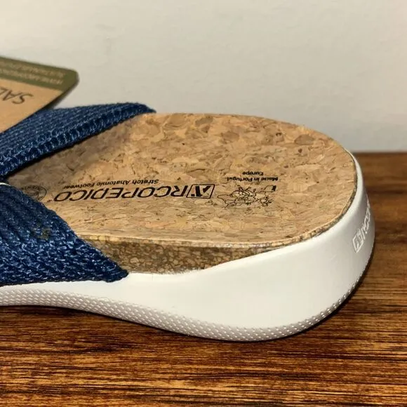 Women's Arcopedico Pantanal Denim Sandals EUR 36/ US 5 Slip On Comfort Shoes