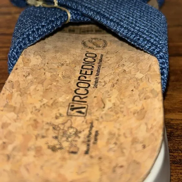 Women's Arcopedico Pantanal Denim Sandals EUR 36/ US 5 Slip On Comfort Shoes
