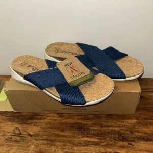 Women's Arcopedico Pantanal Denim Sandals EUR 36/ US 5 Slip On Comfort Shoes