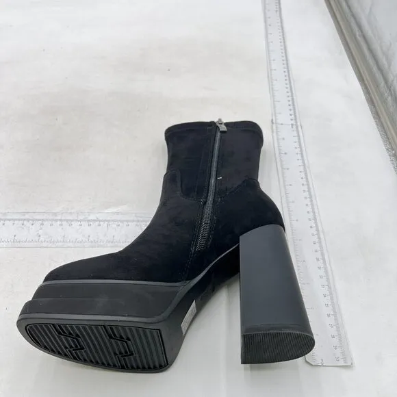 Womens Boots Platform Chunky Heel Booties Dress Ankle Boots Square Toe Black