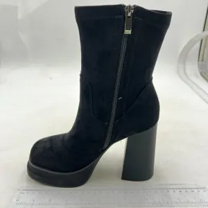 Womens Boots Platform Chunky Heel Booties Dress Ankle Boots Square Toe Black