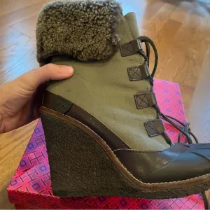 Women's Brown Wedge Boots