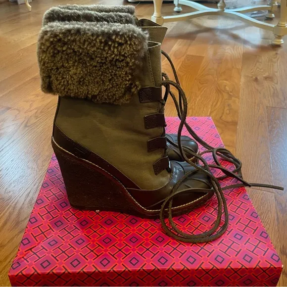 Women's Brown Wedge Boots