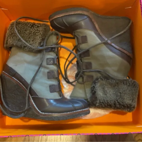 Women's Brown Wedge Boots