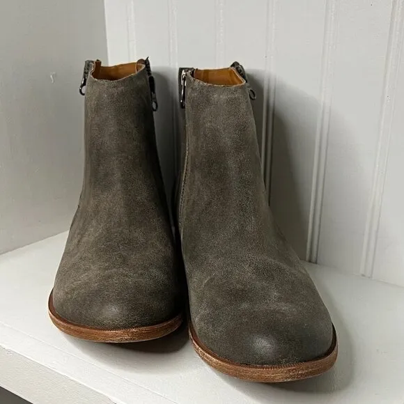 Womens Faux Leather Pointed toe Ankle Boots Gray Size 11