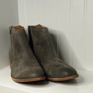 Womens Faux Leather Pointed toe Ankle Boots Gray Size 11