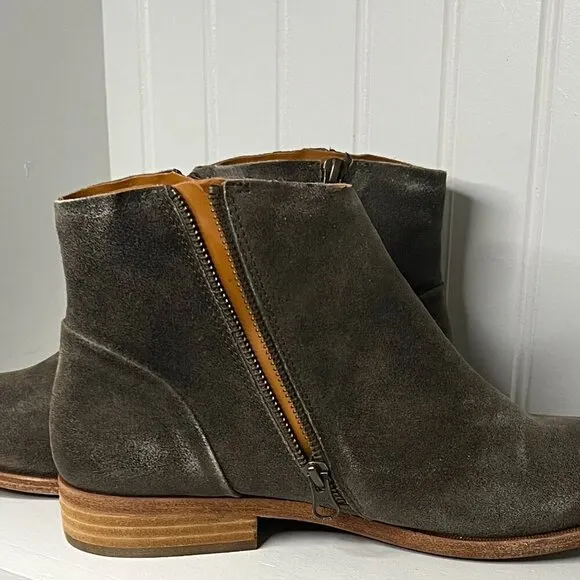 Womens Faux Leather Pointed toe Ankle Boots Gray Size 11