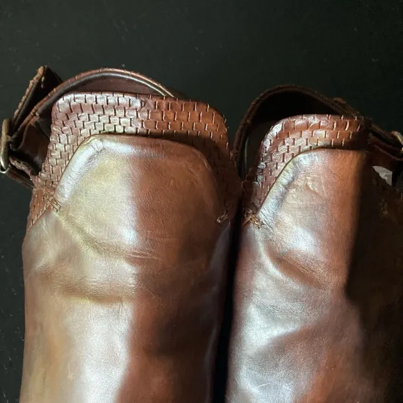 Women's Gidigio Leather Heeled slip on buckle Sandals Size 41 Brown
