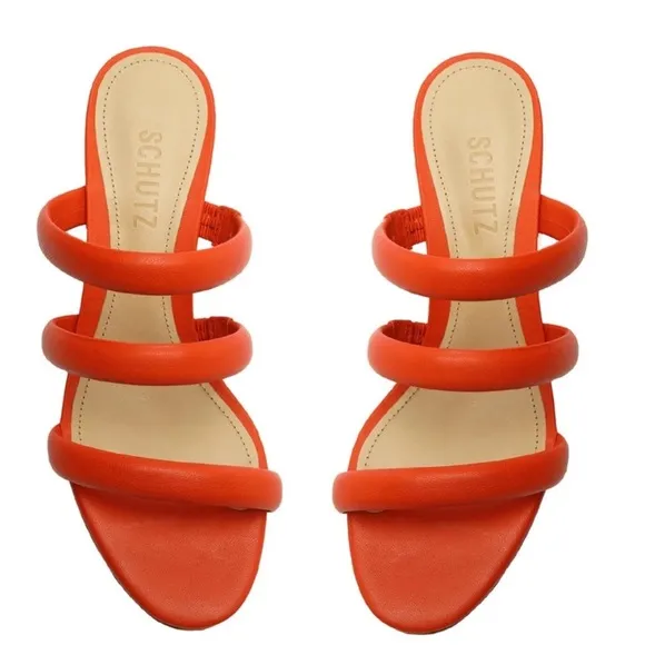 Women’s Leather Sandal Schutz with Dust Bag NIB 8.5 Heel Shoes NWT