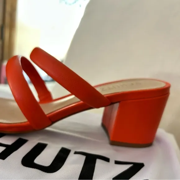 Women’s Leather Sandal Schutz with Dust Bag NIB 8.5 Heel Shoes NWT