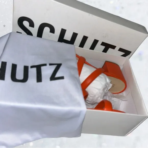 Women’s Leather Sandal Schutz with Dust Bag NIB 8.5 Heel Shoes NWT