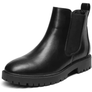 Women's Low Heel Chelsea Ankle Boots Fashion Slip On Elastic Fall Booties Shoes