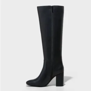 Women's Ridley Tall Dress Boots - A NewDay Black 9.5