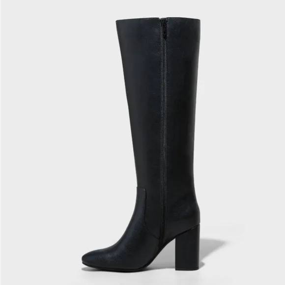 Women's Ridley Tall Dress Boots - A NewDay Black 9.5