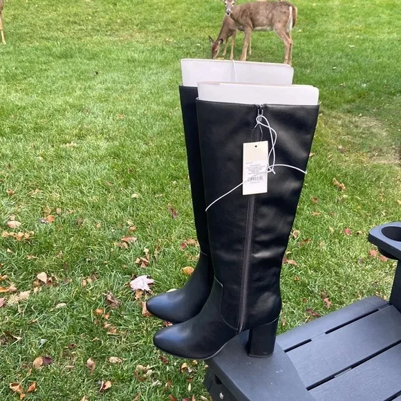 Women's Ridley Tall Dress Boots - A NewDay Black 9.5