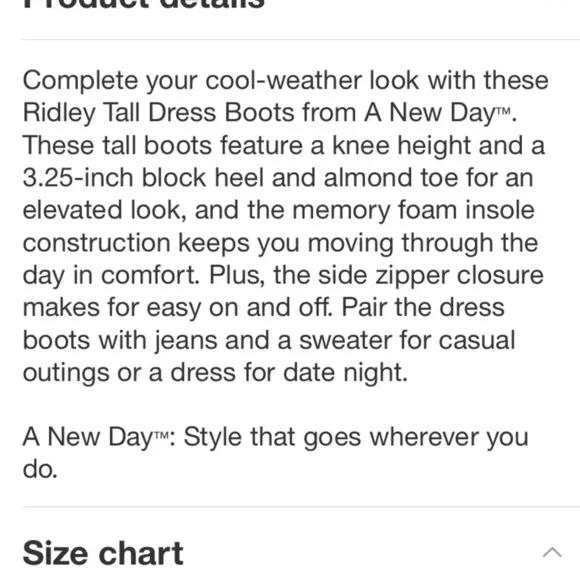 Women's Ridley Tall Dress Boots - A NewDay Black 9.5