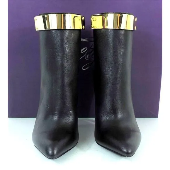Women's Shoes Fergie Renata Ankle Dress Boots Booties Heels Zip Black Size 7.5