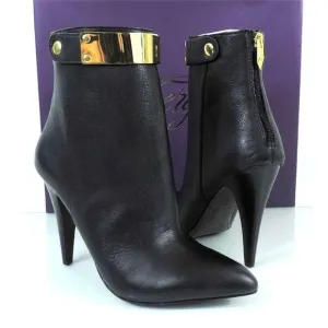 Women's Shoes Fergie Renata Ankle Dress Boots Booties Heels Zip Black Size 7.5