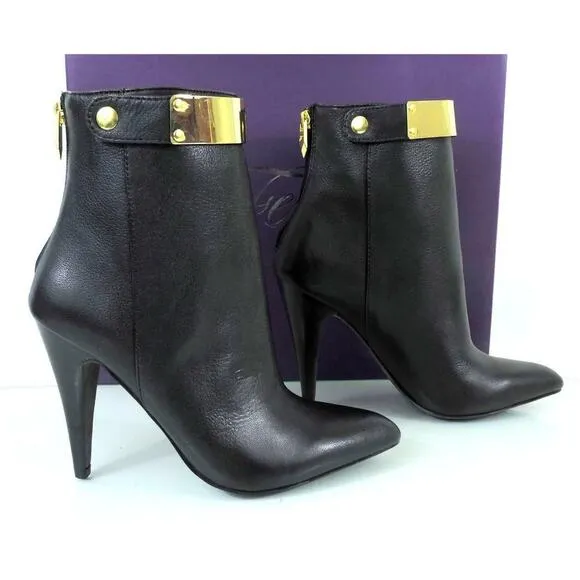 Women's Shoes Fergie Renata Ankle Dress Boots Booties Heels Zip Black Size 7.5