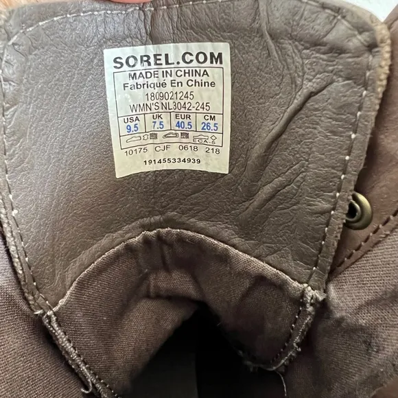 Women's Sorel Waterproof Leather Boots Size 9.5 Brown Tan