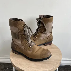 Women's Sorel Waterproof Leather Boots Size 9.5 Brown Tan