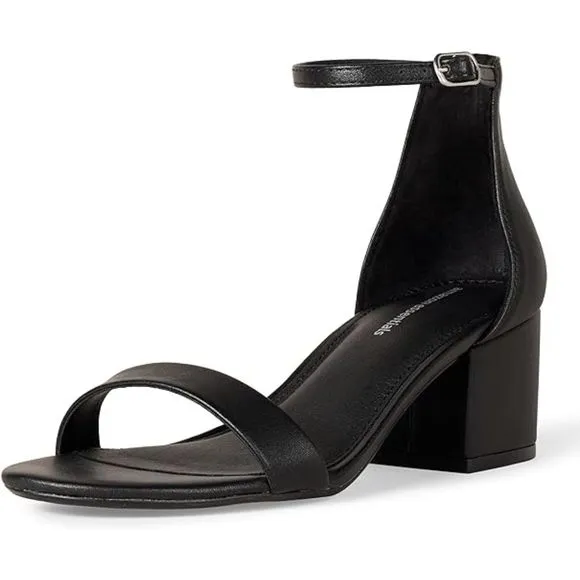Women's Two Strap Heeled Sandal Made From High-quality Alternative Leather