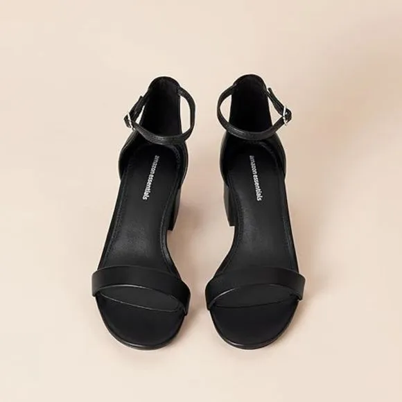 Women's Two Strap Heeled Sandal Made From High-quality Alternative Leather