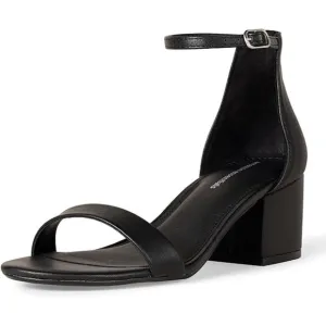 Women's Two Strap Heeled Sandal Made From High-quality Alternative Leather