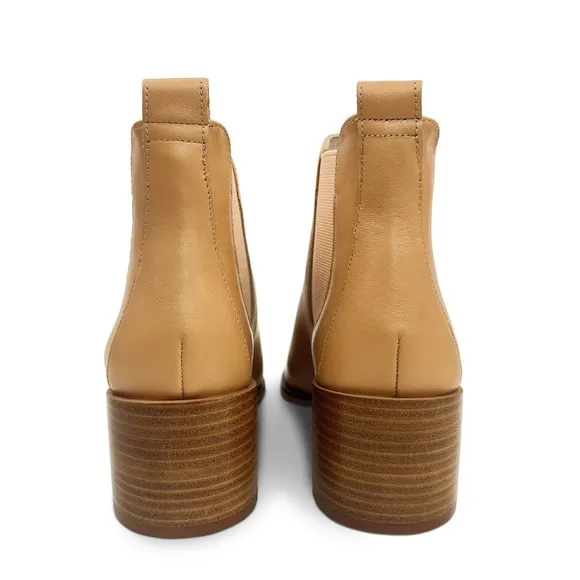Yosi Samra Melissa Chelsea Boot in Tan Leather