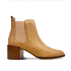Yosi Samra Melissa Chelsea Boot in Tan Leather