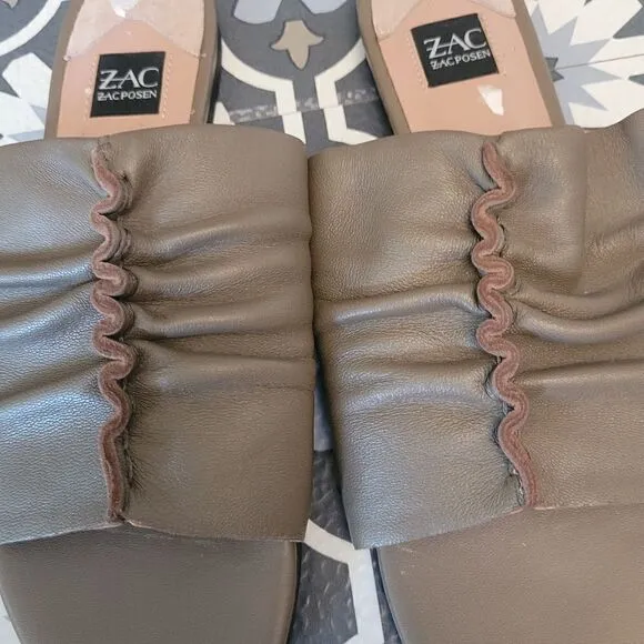 Zac Posen ruched  Yana sandals in khaki olive green