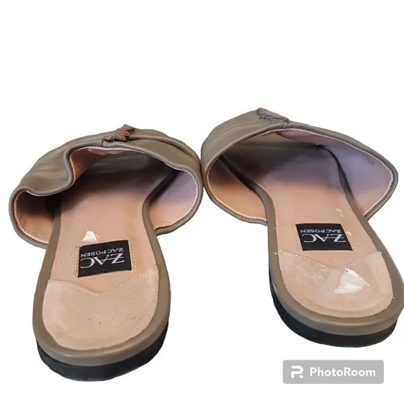 Zac Posen ruched  Yana sandals in khaki olive green