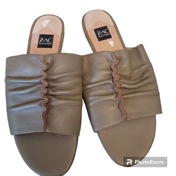 Zac Posen ruched  Yana sandals in khaki olive green