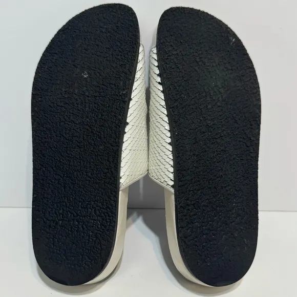 Zadig &amp; Voltaire Keith Double Strap Off White Leather Sandals Size 39