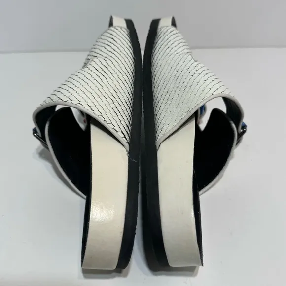 Zadig &amp; Voltaire Keith Double Strap Off White Leather Sandals Size 39