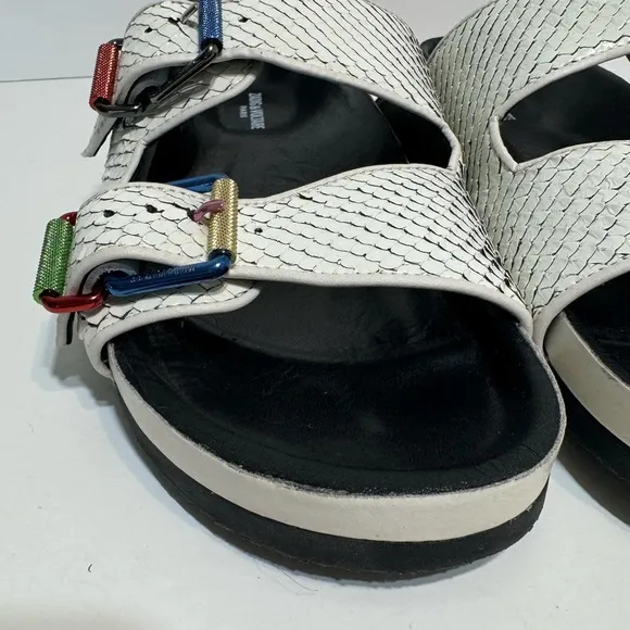 Zadig &amp; Voltaire Keith Double Strap Off White Leather Sandals Size 39