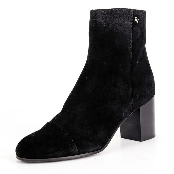 Zadig &amp; Voltaire Women Black Suede Zip Dressy Ankle Boots sz 9US EUR39