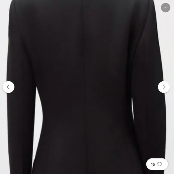ZARA BLACK COLLARED DOUBLE-BREASTED BLAZER JACKET DRESS WITH POCKETS SIZE M NWT