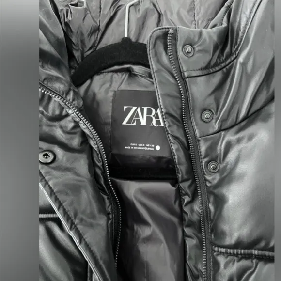 Zara Cropped Puffer Vest Bomber