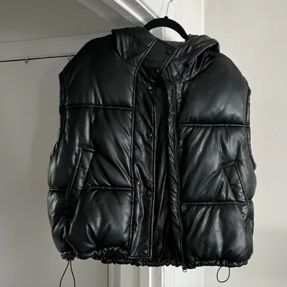 Zara Cropped Puffer Vest Bomber